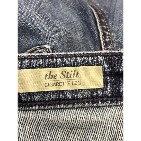 AG Adriano Goldschmied Jeans The Stilt Raw Hem Cigarette Leg Frayed Ankle Blue - Picture 7 of 8